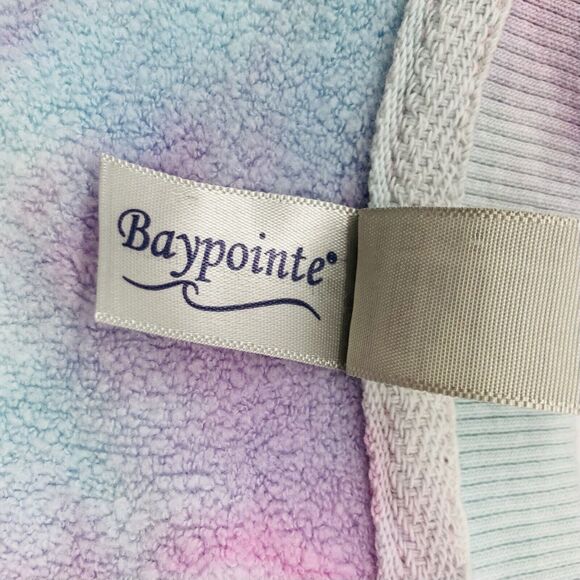 Baypointe Womens Medium Sweatshirt Crew Neck Fleece Tie Dye Pink Green Blue - Picture 3 of 11